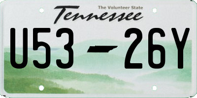 TN license plate U5326Y