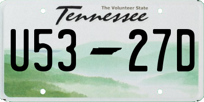 TN license plate U5327D