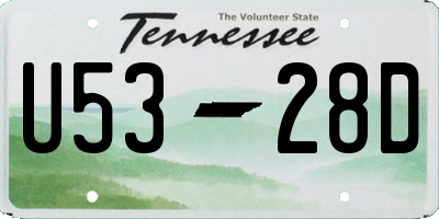TN license plate U5328D