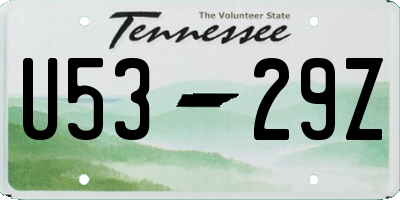 TN license plate U5329Z