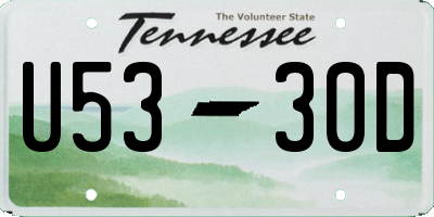 TN license plate U5330D