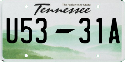 TN license plate U5331A