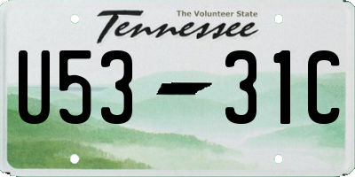 TN license plate U5331C