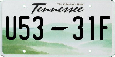 TN license plate U5331F