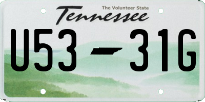 TN license plate U5331G