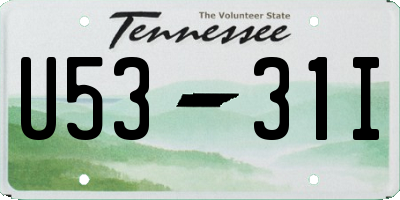 TN license plate U5331I