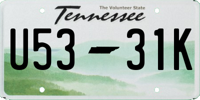 TN license plate U5331K