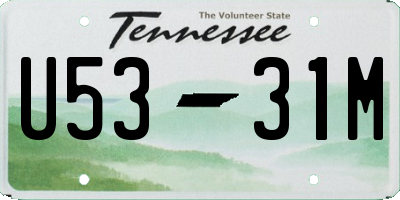 TN license plate U5331M