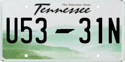 TN license plate U5331N