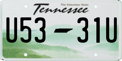 TN license plate U5331U