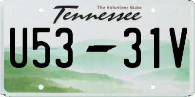 TN license plate U5331V