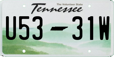TN license plate U5331W