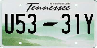 TN license plate U5331Y