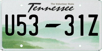 TN license plate U5331Z