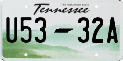 TN license plate U5332A