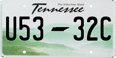 TN license plate U5332C