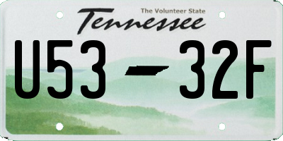 TN license plate U5332F
