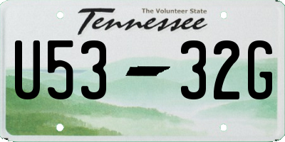 TN license plate U5332G