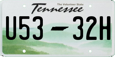 TN license plate U5332H