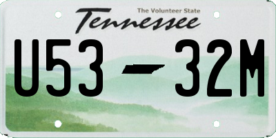 TN license plate U5332M