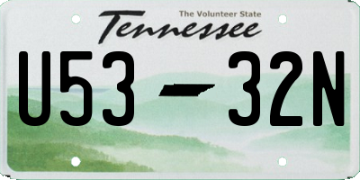 TN license plate U5332N