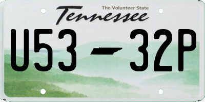 TN license plate U5332P