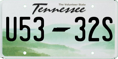 TN license plate U5332S