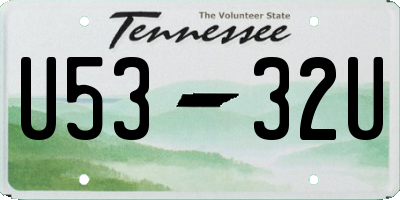 TN license plate U5332U