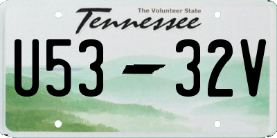 TN license plate U5332V