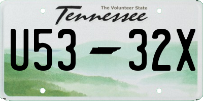 TN license plate U5332X