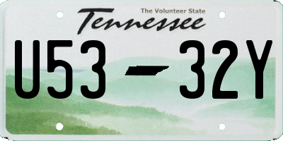 TN license plate U5332Y