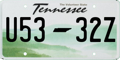 TN license plate U5332Z