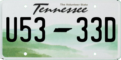 TN license plate U5333D