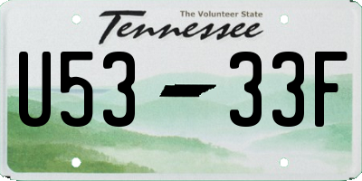TN license plate U5333F