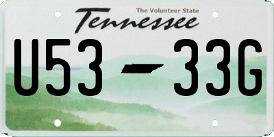 TN license plate U5333G