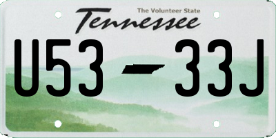 TN license plate U5333J