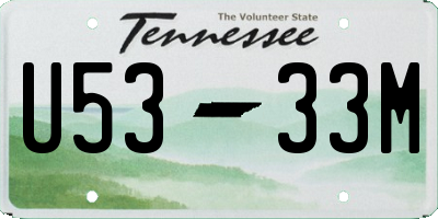 TN license plate U5333M