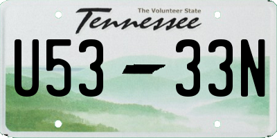 TN license plate U5333N