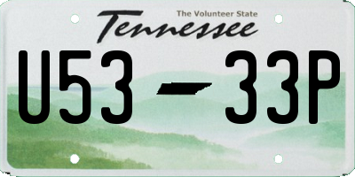 TN license plate U5333P