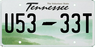 TN license plate U5333T