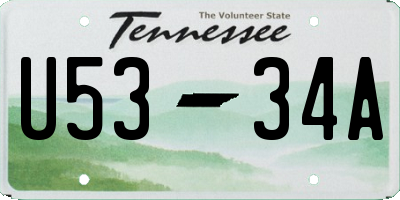 TN license plate U5334A