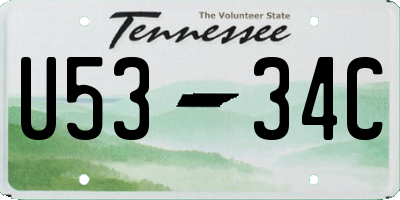 TN license plate U5334C