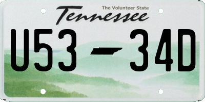 TN license plate U5334D