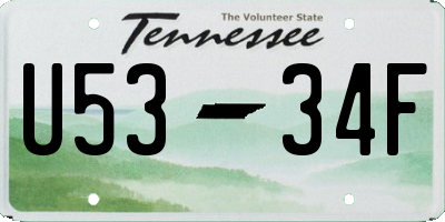 TN license plate U5334F