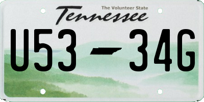 TN license plate U5334G