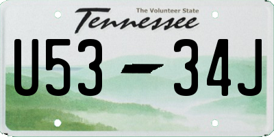 TN license plate U5334J