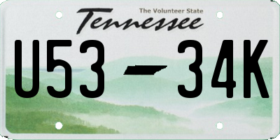 TN license plate U5334K
