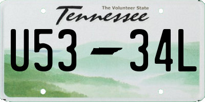 TN license plate U5334L