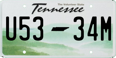 TN license plate U5334M