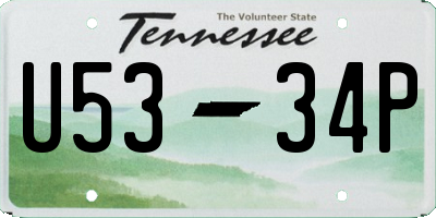 TN license plate U5334P